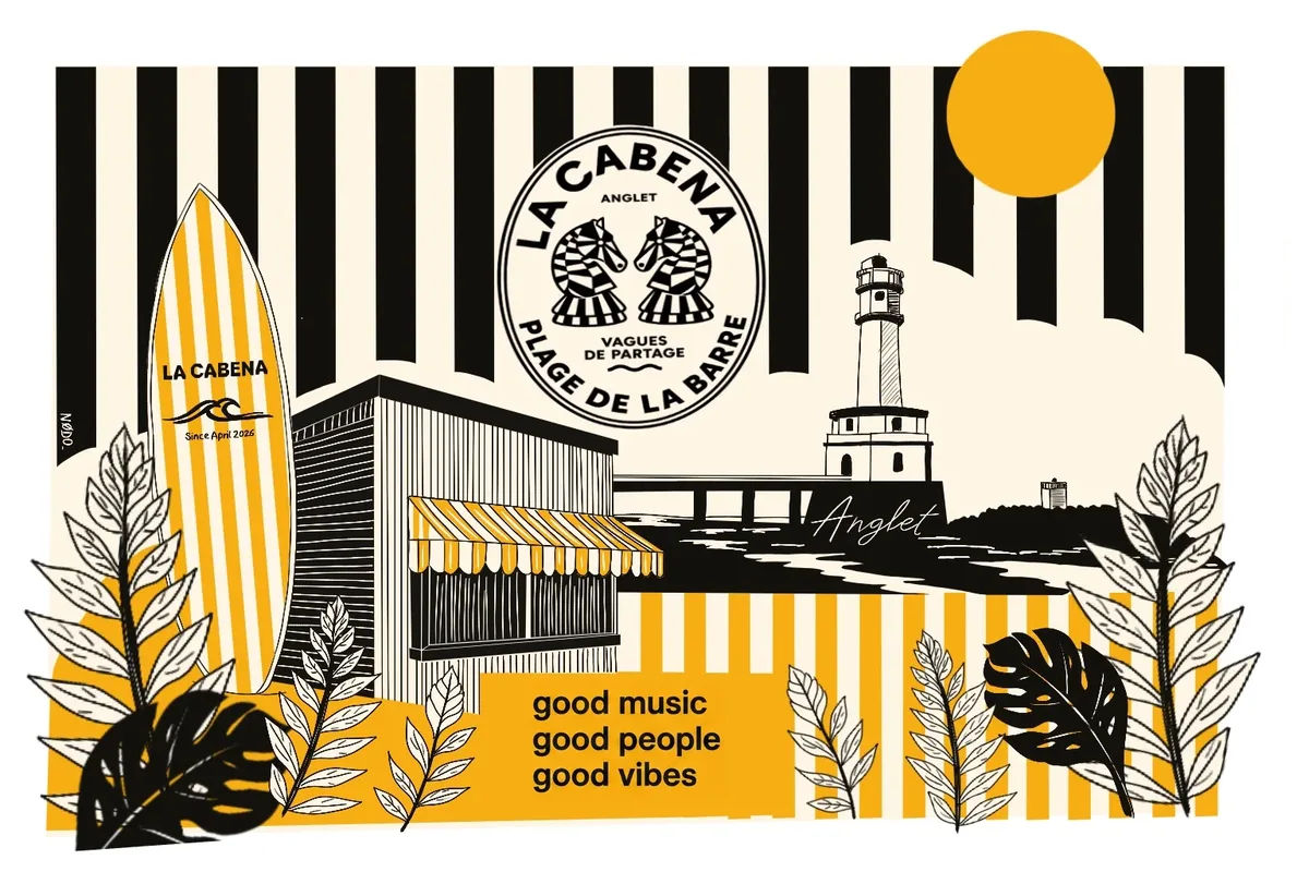 Création graphique La Cabena réalisée pour un établissement de la plage de la Barre à Anglet